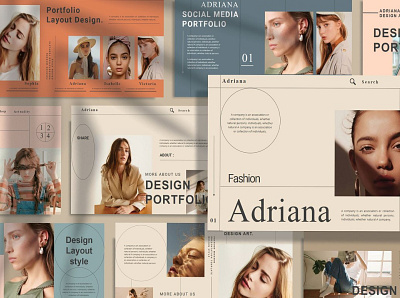 ADRIANA-Google Slide Template #1 app branding design graphic design illustration logo typography ui ux vector