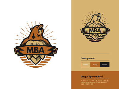 MBA animal bear beerpong brown bear creative drawing emblem ghitea design grizzly hop illustration logo mark organic print sign symbol tournaments vector wild