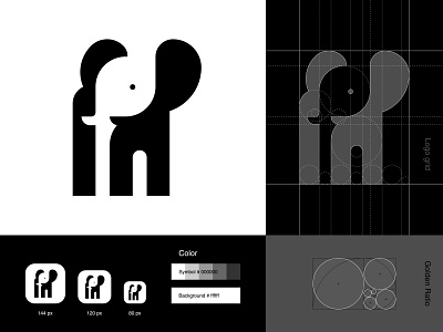 Elephant abstract animal clean creative design elephant emblem geometric ghitea design golden ratio grid icon logo logo mark logo sign negative space sign stylized symbol vector