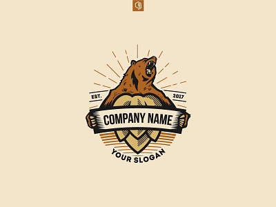 Logo design affordable bear beautiful beer design emblem exclusive ghiteadesign.com hop logo ready made sign