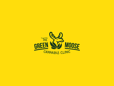 The Green Moose brand identity cannabis clinic design elk emblem green logo marijuana modern moose sign