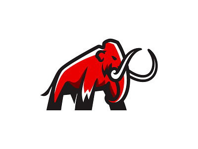 Wooly mammoth age animal brand design emblem graphic ice identity logo mammoth tusk wooly