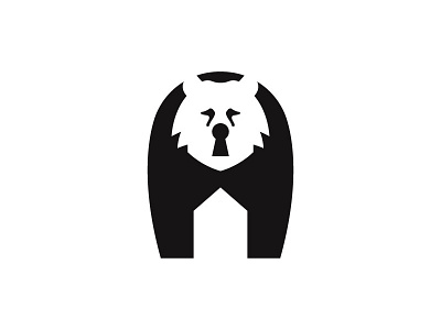 Positive and negative space icon animal bear design house identity keyhole logo negative positive properties space symbol