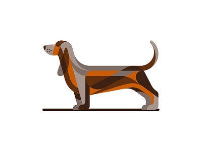 Basset Hound animal art basset hound clean creative dog drawing emblem geometric ghitea design golden ratio graphic designer illustration logo logo inspiration logo sign mark sketch symbol vector