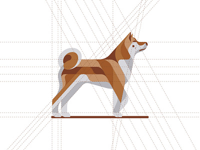Akita akita animal clean creative dog drawing emblem geometric ghitea design golden ratio graphic designer grid illustration logo logo inspiration logo sign mark shibainu symbol vector