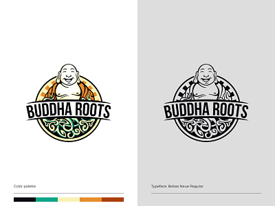Buddha Roots branding buddha creative emblem ghitea design graphic designer happy illustration jam jar label logo logo designer mark roots sign sun sweet symbol vector