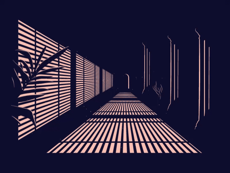 Corridor animation corridor illustration negative plant shadow space