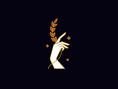 Hand black hand illustration logo star wheat