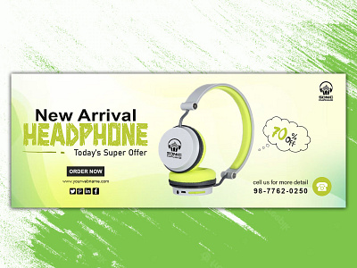 headphone banner design. branding graphic design headphone photoshop post