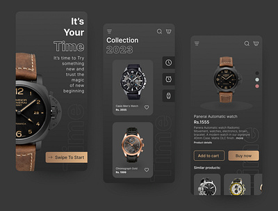 Application for watch amazing color branding clean ui graphic design interface design time ui user friendly interface