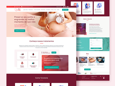 Fertility Clinic Website baby cards design desktop doctor fertility green helth interface medic mint pink pregnant red ui web design web site wellness