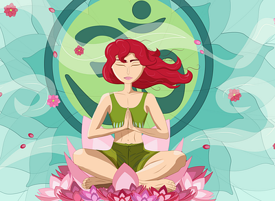 Meditation adobe illustrator character equilibrium illustration lotus position meditating character meditation yoga