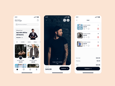 eCommerce Fashion Mobile App app design ecommerce fashion figma mobile app ui ux ux