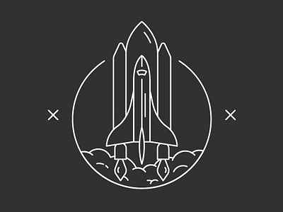 Rocketship flat illustration monoline monoweight rocket rocket ship rocketship