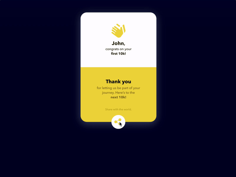 Share Button | 010 010 app daily 100 challenge dailyui dailyui010 dailyuichallenge design gif share share button social media twitter ui userexperience ux web webdesign