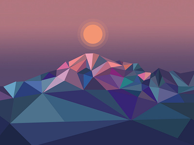 GEOMETRIC SHAPE ART - SUNSET