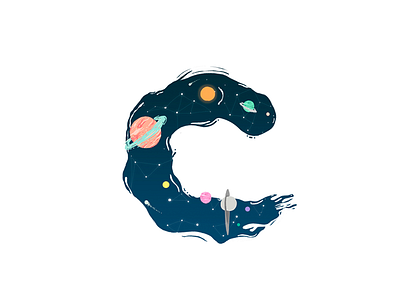C is for Cosmos in @36daysoftype 36daysoftype 36daysoftype c c cosmos designer illustrration planet series space type universe
