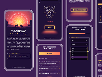 Personal Horoscope Website design ui ux
