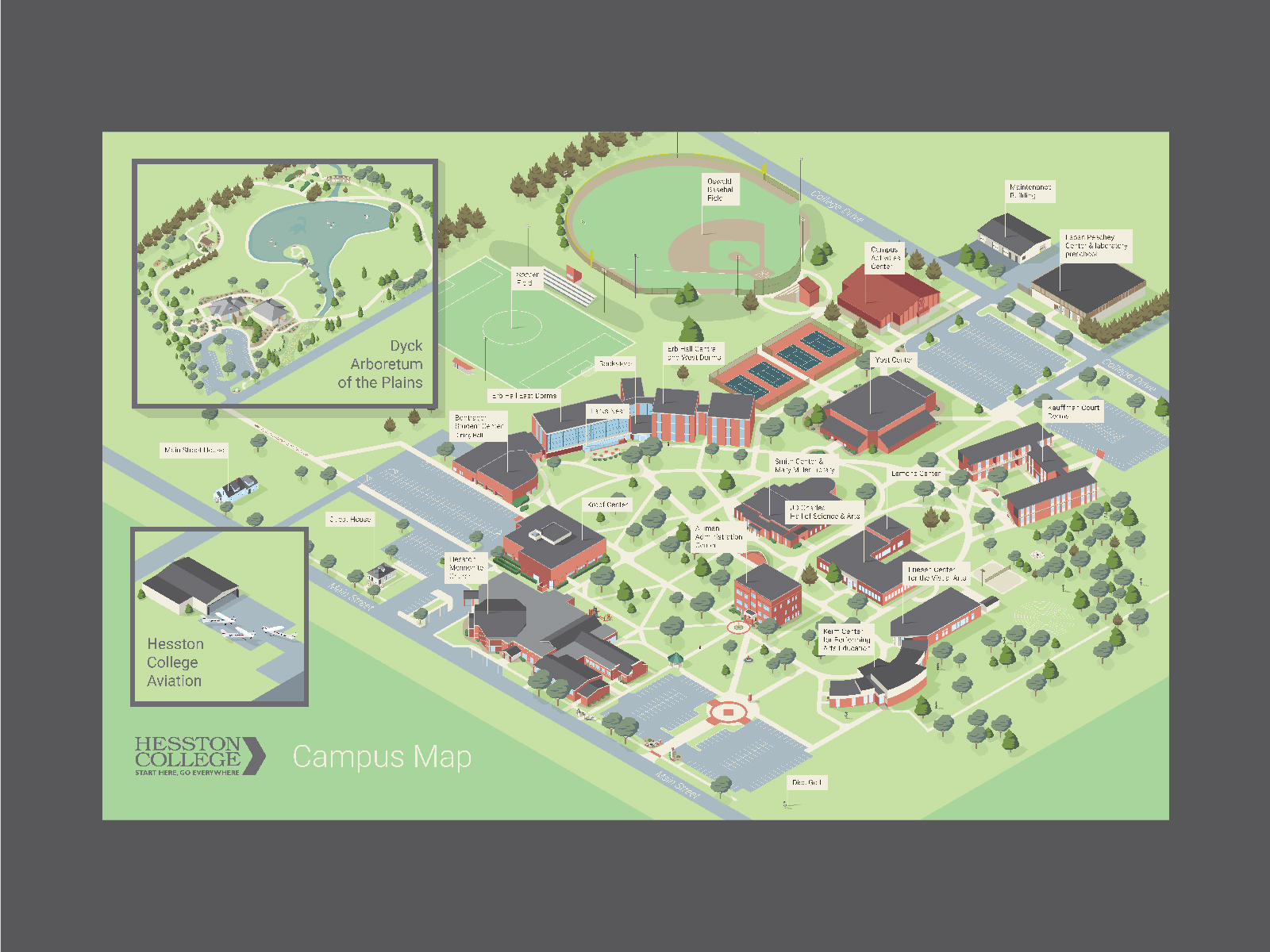 Hesston College Map by Aaron Miller on Dribbble