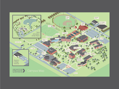 Hesston College Map illustration map vector