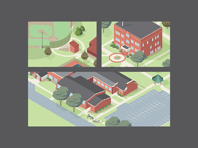 Hesston Campus Map - close up illustration map vector