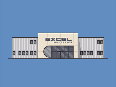 Excel Building on blue illustration vector