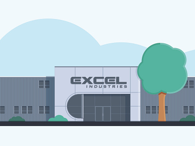 Excel Building with clouds illustration vector