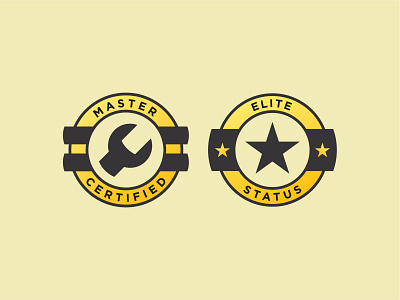 Elite Status and Master Certified branding icon logo vector