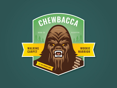 Wookie Badge illustration vector