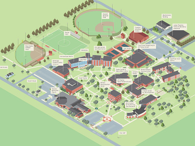 Hesston College Campus Map - update illustration map vector