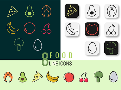 Set of line food icons for WEB and Mobile APP