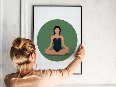 Poster for yoga center. adobe illustrator design faceless faceless style graphic design healthy illustration lotus pose poster yoga
