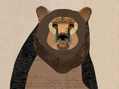 Brown Bear Collage animal bear black brown collage collage illustration digital collage nature outdoors rustic woodland woodsforrest