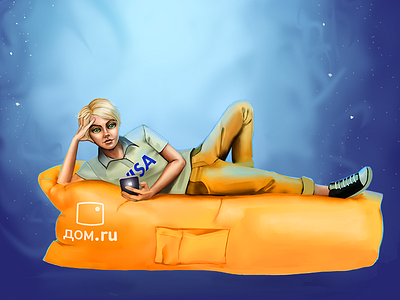 Illustration for Дом.ru & VISA color illustration visa дом.ru