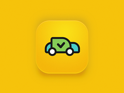 Application icon for Rent a Ride car rental service app application car clean design flat icon illustration ios logo mobile vector