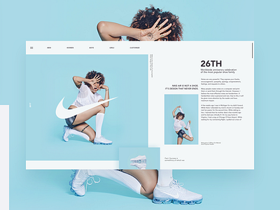 Nike clean design desktop digital grid interaction minimal site studio ui ux web