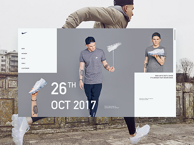 Nike clean design desktop digital grid interaction minimal site studio ui ux web