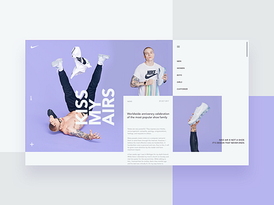 Nike clean design desktop digital grid interaction minimal site studio ui ux web