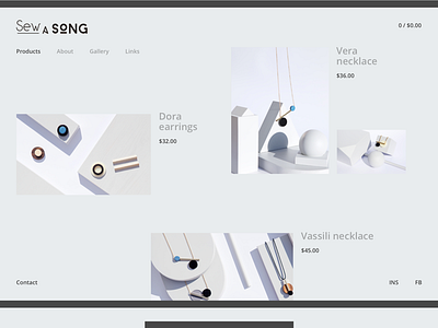 Sew a Song clean design desktop digital grid interaction minimal pure site ui ux web