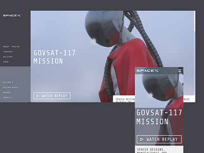 SpaceX clean design desktop digital grid interaction minimal pure site ui ux web