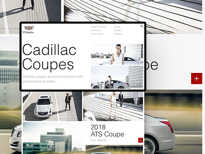 Cadillac car design experience home landing page property ui user ux web website