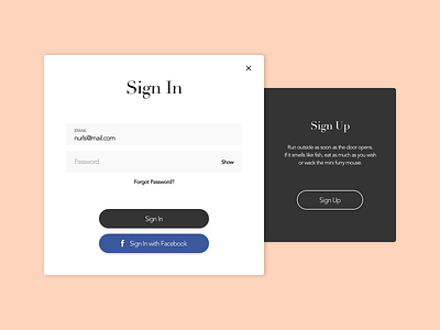 Daily UI #001 - Sign In daily ui modal popup sign in sign up ui web ui
