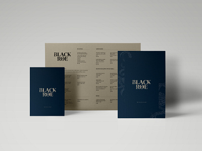 Black Roe Menus brand brand identity branding branding design colorplan concept design illustration menu restaurant visual identity