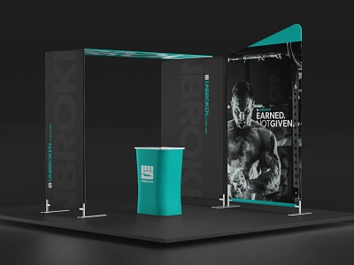 Unbroken Exhibition Stand activewear brand brand identity branding branding design concept determination exhibition design exhibition stand gymwear inspiration passion positivity sportswear strength unbroken visual identity