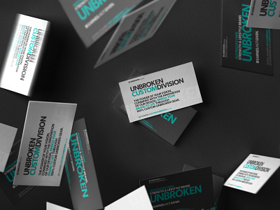 Unbroken Business Cards activewear brand brand identity branding branding design concept gymwear liftwear self made sportswear unbroken visual identity