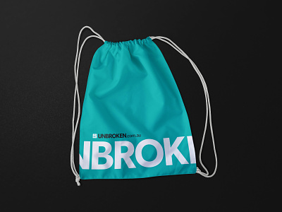 Unbroken Drawstring Bag activewear apparel bag brand brand identity branding branding design concept drawstring fashion fist gymwear liftwear sportswear strength teamwear