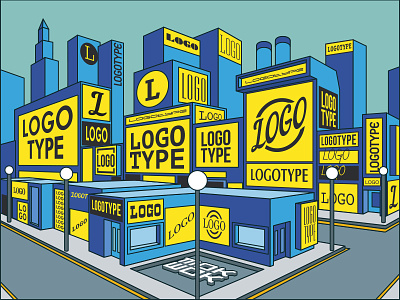 Logo City illustration lettering logo logotype tokshok type