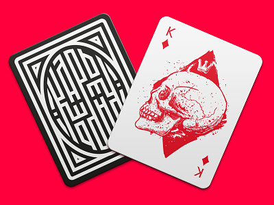 Playing Cards cards illustration king lettering play scull