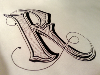R hand lettering lettering r