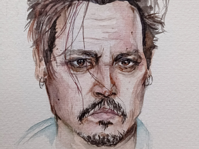 Portrait of Johnny Depp акварель портрет акварель